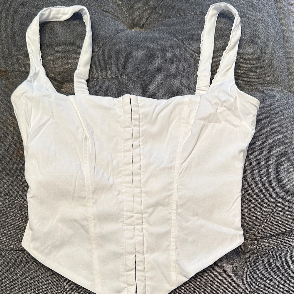 Garage White Crop Top